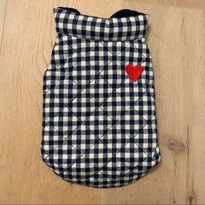 NWOT Navy Gingham and Solid Reversible Dog Vest